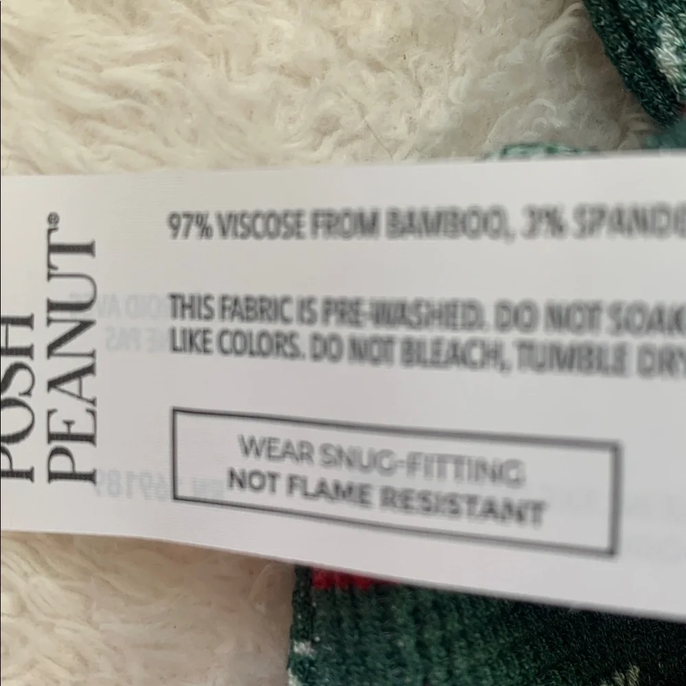 NWT Posh Peanut Holiday Fair Isle Red & Green Holiday Convertible Footie 12-18M